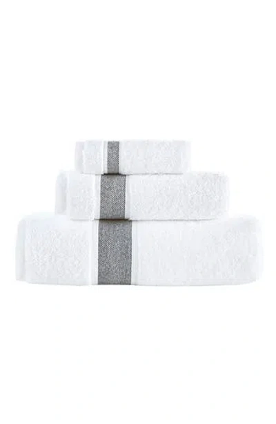Brooks Brothers Ottoman Rolls Turkish Cotton 3-piece Bath Essential Towels In Anthracite