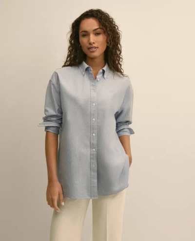 Brooks Brothers Oversized Cotton Oxford Shirt In Blue
