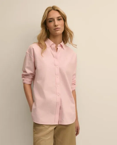 Brooks Brothers Oversized Cotton Oxford Shirt In Pink
