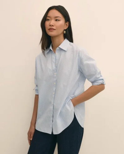 Brooks Brothers Oversized Cotton Pinstripe Shirt In Blue