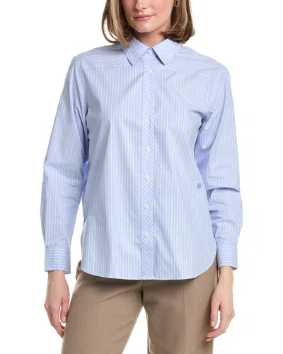 Brooks Brothers Oversized Poplin Blouse In Blue