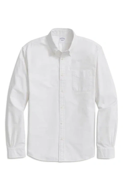 Brooks Brothers Oxford Cotton Button-down Shirt In Solid White