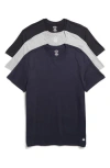 Brooks Brothers Pack Of 3 Crewneck T-shirts In Black/navy-grey