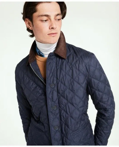 Brooks Brothers Paddock Diamond Quilted Coat In Navy