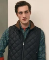 Brooks Brothers Paddock Diamond Quilted Vest In Black