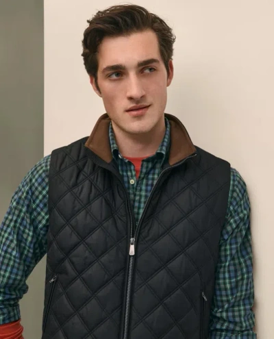 Brooks Brothers Paddock Diamond Quilted Vest In Black