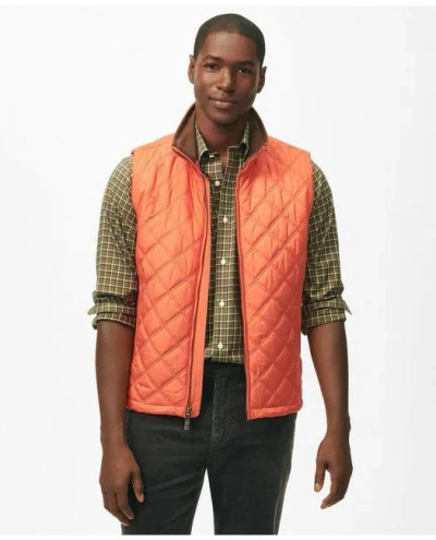 Brooks Brothers Paddock Diamond Quilted Vest In Medium Orange