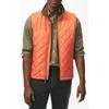 Brooks Brothers Paddock Water Repellent Diamond Quilted Vest In Medium Orange