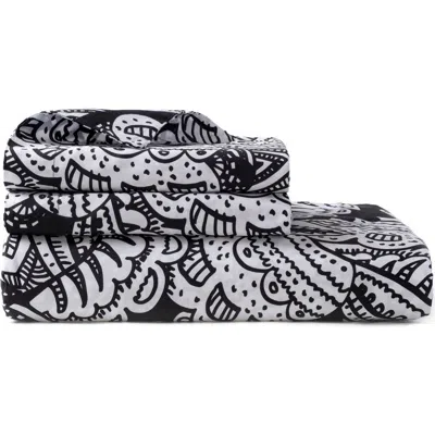 Brooks Brothers Paisley 3-piece Duvet Set In Black