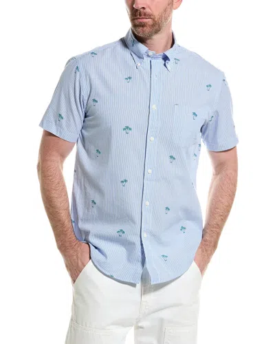 Brooks Brothers Palm Print Regular Shirt In Blue