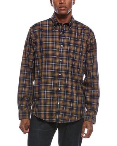 Brooks Brothers Pattern Button Shirt In Brown