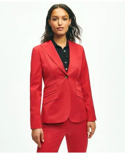 Brooks Brothers Peak Lapel Cotton Sateen Jacket | Bright Red | Size 2