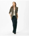 Brooks Brothers Peak Lapel Jacket In Glen Plaid Wool In Beige