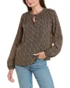 Brooks Brothers Peasant Blouse In Brown