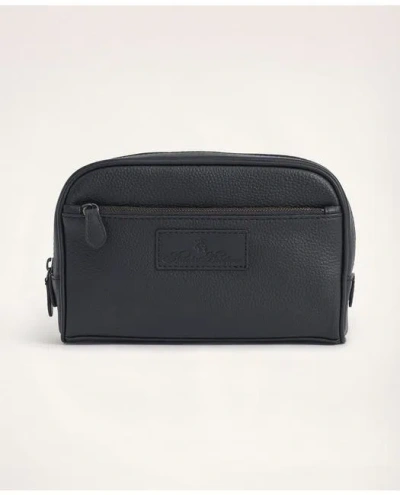Brooks Brothers Pebbled Leather Dopp Kit In Black