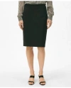 Brooks Brothers Pencil Skirt In Fine Twill Stretch Crepe In Black