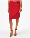 Brooks Brothers Pencil Skirt In Fine Twill Stretch Crepe In Bright Red