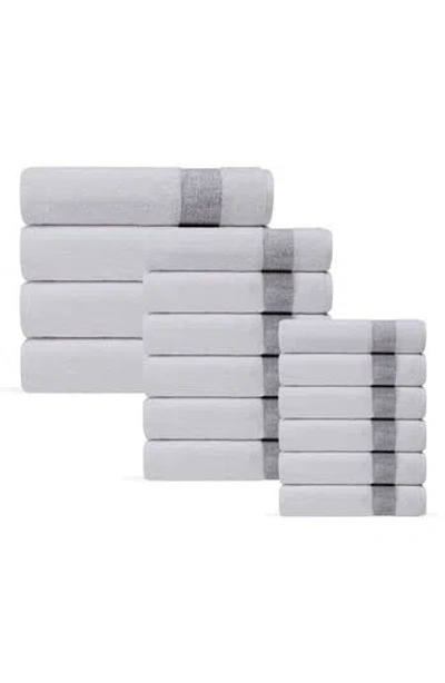 Brooks Brothers Pera 16-piece Turkish Cotton Towels Set In Silver