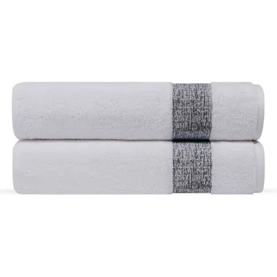 Brooks Brothers Pera 2-piece Turkish Cotton Bath Towel Set In Anthracite