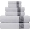 Brooks Brothers Pera 6-piece Turkish Cotton Bath Towel Set In White/dark Blue