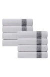 Brooks Brothers Pera 8-piece Turkish Cotton Hand Towels In Gray