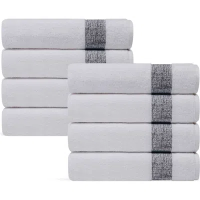 Brooks Brothers Pera 8-piece Turkish Cotton Washcloths In Gray