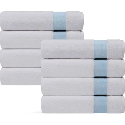 Brooks Brothers Pera 8-piece Turkish Cotton Washcloths In Seaglass
