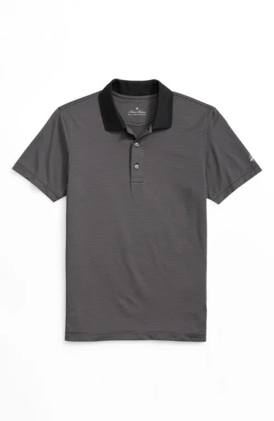 Brooks Brothers Performance Series Micro Stripe Jersey Polo Shirt In Black