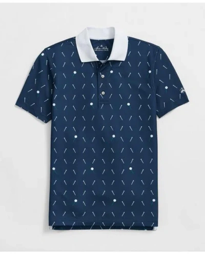 Brooks Brothers Performance Series Golf Print Polo Shirt In Navy