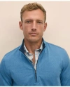 Brooks Brothers Supima Cotton Half-zip Sweater In Blue Heather