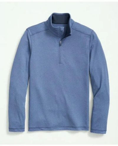 Brooks Brothers Performance Series Half-zip Jersey Shirt | Blue Heather | Size Xl