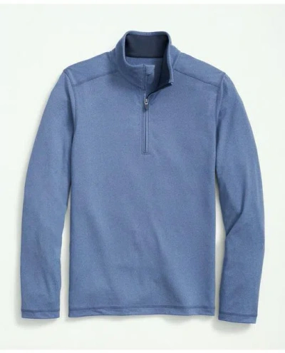 Brooks Brothers Performance Series Half-zip Jersey Shirt In Blue Heather