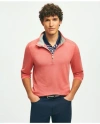 Brooks Brothers Performance Series Half-zip Jersey Shirt In Red Heather