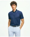 Brooks Brothers Performance Series Half-zip Pique Polo Shirt | Dark Blue | Size Large