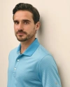 Brooks Brothers Performance Series Micro Stripe Jersey Polo Shirt In Blue
