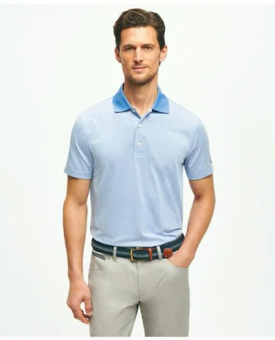 Brooks Brothers Performance Series Micro Stripe Jersey Polo Shirt In Blue