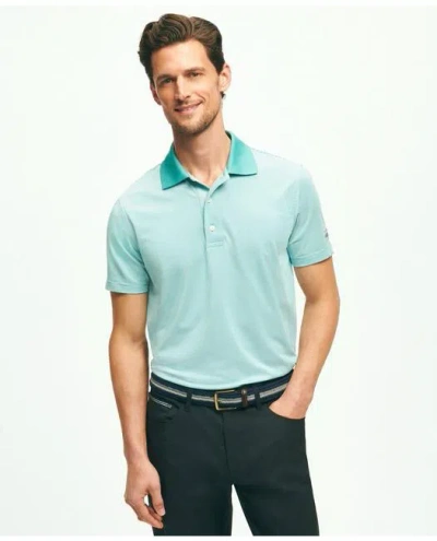 Brooks Brothers Performance Series Micro Stripe Jersey Polo Shirt | Green | Size Xs