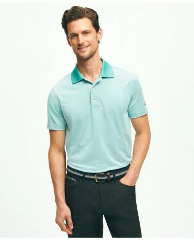 Brooks Brothers Performance Series Micro Stripe Jersey Polo Shirt In Green