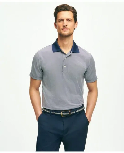 Brooks Brothers Performance Series Micro Stripe Jersey Polo Shirt | Navy | Size Medium