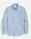 Brooks Brothers Performance Series Stretch Button-down Collar, Checked Sport Shirt | Green | Size 2xl