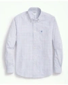 Brooks Brothers Performance Series Stretch Button-down Collar, Checked Sport Shirt In Green