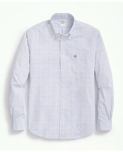 Brooks Brothers Performance Series Stretch Button-down Collar, Checked Sport Shirt | Green | Size Small