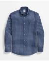 Brooks Brothers Performance Series Stretch Button-down Collar, Graph Check Sport Shirt In Navy
