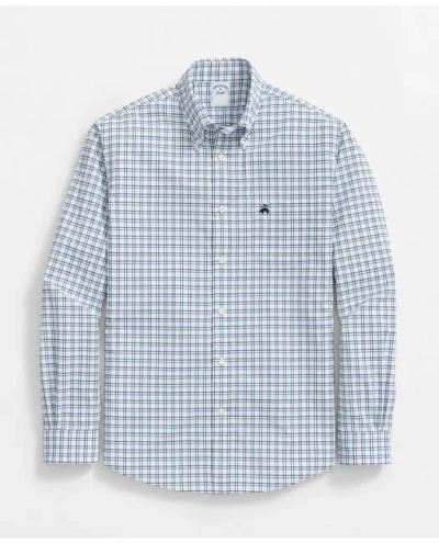 Brooks Brothers Performance Series Stretch Button-down Collar, Graph Check Sport Shirt In White