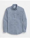 Brooks Brothers Performance Series Stretch Button-down Collar, Micro Checked Sport Shirt In Dark Blue