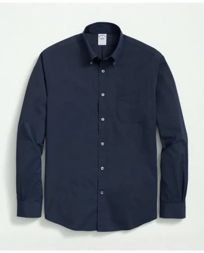 Brooks Brothers Performance Series Stretch Button-down Collar Sport Shirt | Navy | Size Medium