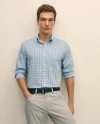 Brooks Brothers Performance Series Stretch Polo Button-down Collar, Checked Sport Shirt In Blue