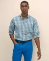 Brooks Brothers Performance Series Stretch Polo Button-down Collar, Checked Sport Shirt In Blue