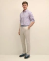Brooks Brothers Performance Series Stretch Polo Button-down Collar, Checked Sport Shirt In White