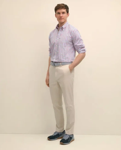 Brooks Brothers Performance Series Stretch Polo Button-down Collar, Checked Sport Shirt In White